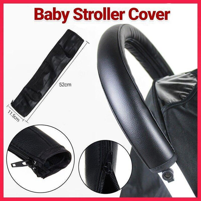 Baby Cover Stroller Protective Grip Case Pram Handle Bar Accessories Pu Leather - Aimall
