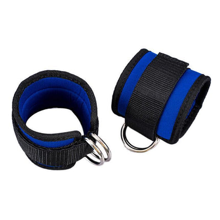 2PCS Weight Lifting Ankle D-Ring Strap Pulley Cable Kickbacks Attachment Gym Leg - Aimall