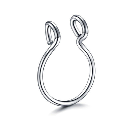 0.8MM High Quality Thin Septum Fake Nose Clip Ring Stud No Piercing 5Colours 0.8*10MM - Aimall