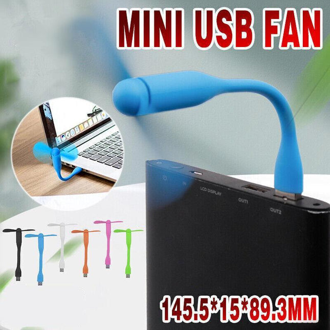 Mini USB Fan Cooling Cooler Portable Flexible Detachable for PowerBank/PC/Laptop - Aimall
