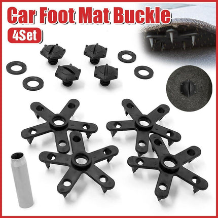 4Set Floor Mat Clips Set of Anti-Slip Fixing Retainers for Car Mats Removable