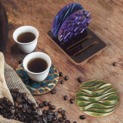 Coaster Cup Mat Mold Wave Diamond Pattern Silicone Mould for Epoxy Resin Casting - Aimall
