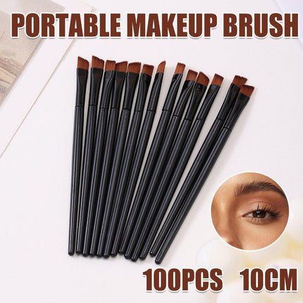 100PCS Black Portable Single Eyeshadow Blending Brush 10cm Eye Makeup Brushes