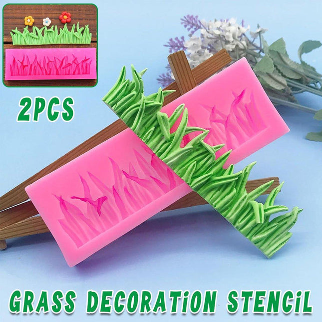 2PCS Grass Shape Silicone Cake Mold DIY Chocolate Baking Tool for Cookies Cake
