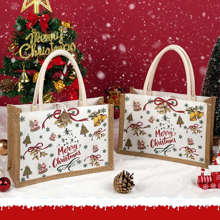 Christmas Santa Claus Gift Bag Holiday Packaging Apple Handbag Cloth Bag Set