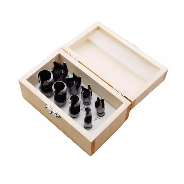 8 PCS Wood Plug Hole Cutter Dowel Maker Cutting Tools Shank Drill Bits With Box - Aimall