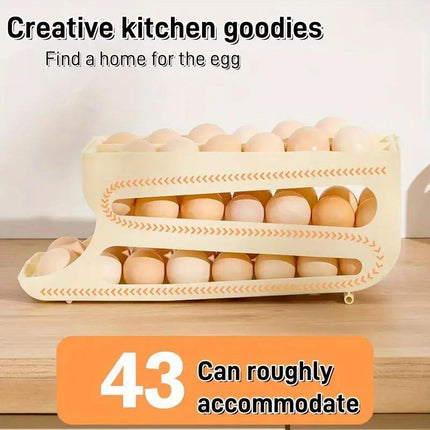 Sliding Egg Carton Refrigerator Storage for Kitchen Egg Holder and Organizer