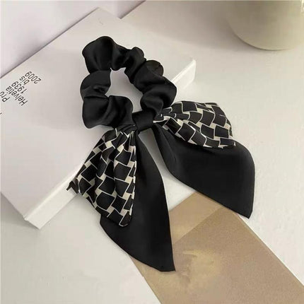 Women Elegant Scrunchies for Hair Ribbon Ties Bow Scrunchies Ponytail Scrunchie - Aimall