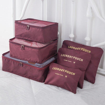 6PCS/Set Suitcase Storage Bags Luggage Organiser Clothes Packing Travel Cubes - Aimall