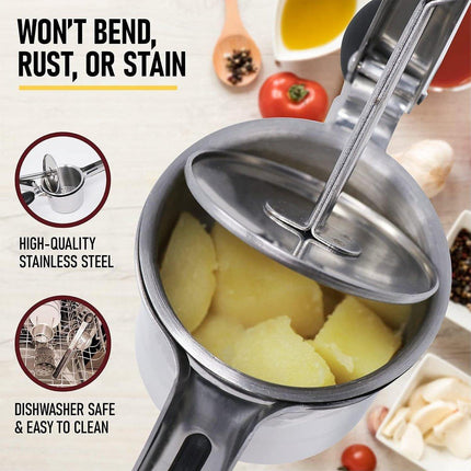 Stainless Steel Manual Potato Masher Fruit Juicer Grinder for Kitchen Use