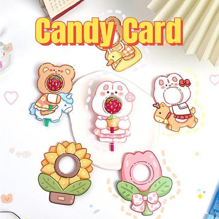 180pcs Cartoon Pattern Children's Lollipop Decorative Paper Cards Party Favors