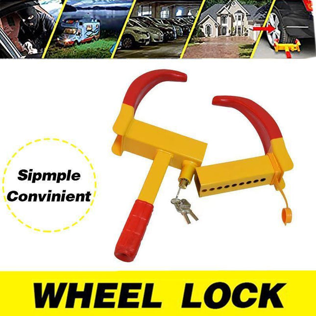 Heavy Duty Wheel Clamp Lock Vehicle Caravan Car Security Anti-Theft W/ 2Keys - Aimall
