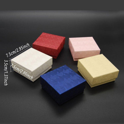 25X Jewelry Gift Boxes Shell Pattern 7.5CM Small GiftBox Empty Jewelry With Foam