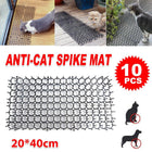 10pcs Anti-Cat Spike Mat Pet Deterrent Mat Outdoor Cat Repellent Netting Kit