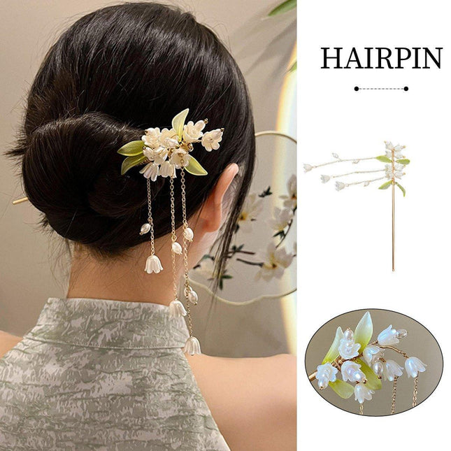 Chinese Style Lily of the Valley Fringe Hairpin Hanfu Headdress Accessories