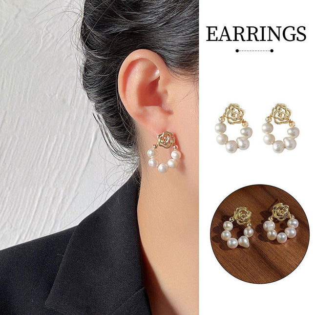 Vintage Style Imitation Pearl Earrings Women Classic Studs Fashion Jewelry