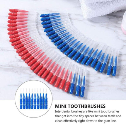 200PCS Interdental Brush Floss Sticks Tooth Floss Head Toothpick Cleaning New Blue - Aimall