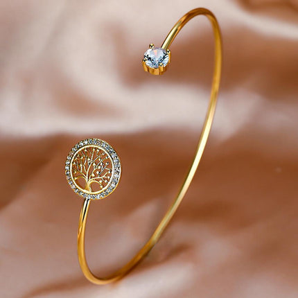 Hollow Tree of Life Bracelet Retro Fashion Jewelry Adjustable Hope Bangle