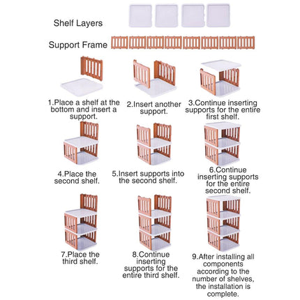 7/8 Tier Shoe Rack Multi Layer Foldable Plastic Home Doorway Storage Organizer