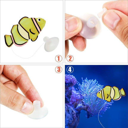 2PCS Artificial Betta Fish Aquarium Decorations Silicone Floating Moving Fish