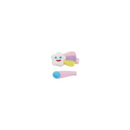 Cute Rainbow Moon Hairpin with Fabric Felt Ball Fashion Hair Accessories Gift
