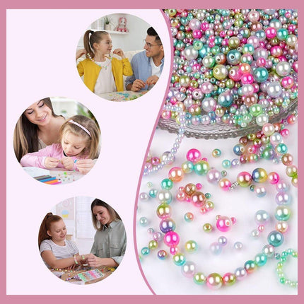 1890PCS Mermaid Faded Colour Perforated Pearl DIY Craft Set Jewelry Making