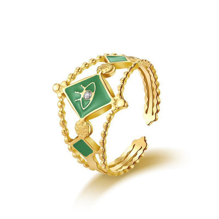 For Valentine's Day Women Finger Ring Stacking Opening Jewelry Dating Gift - Aimall