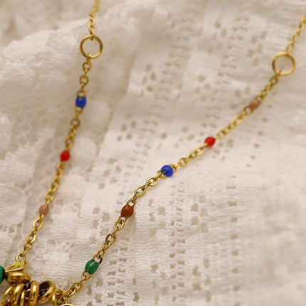 Colourful Imitation Pearl Necklace Girls Fashion Beaded Jewelry Chain