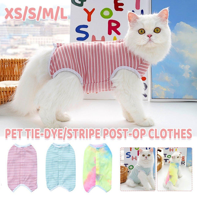 Pet Clothes for All Seasons Solid Color Striped Dog Cat Apparel Puppy Outfit
