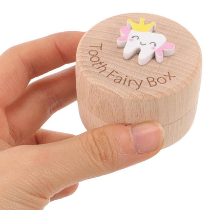 Wooden Baby Teeth Hair Keepsake Box Memory Storage for Boys Girls Hair Holder