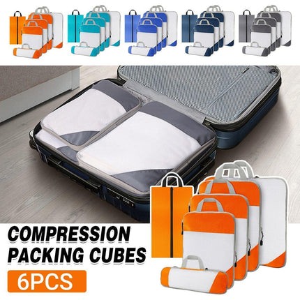 6pcs Mesh Visible Travel Storage Set Waterproof Nylon Compressible Storage Bags