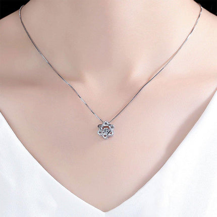 Luxury Six-Pointed Star Necklace for Women Beating Heart Clavicle Chain Girls