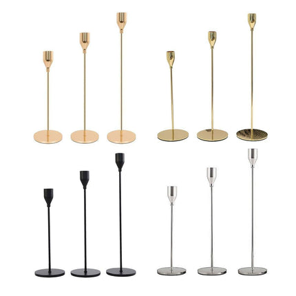Set of 3 Decorative Candlestick Holder Candle Stand for Wedding / Dinner / Party