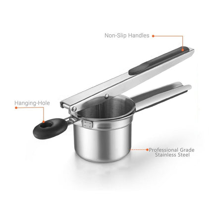 Stainless Steel Manual Potato Masher Fruit Juicer Grinder for Kitchen Use