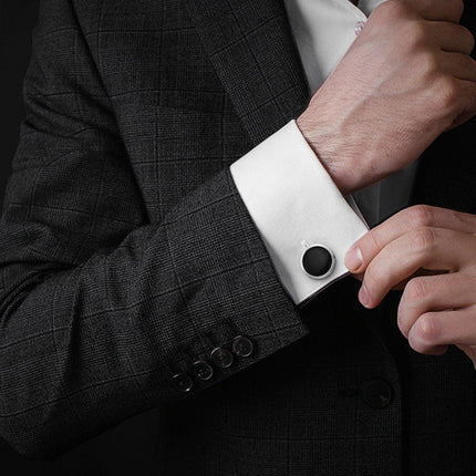 8Pcs Mens Cufflinks Shirt Tuxedo Wedding Party Buttons Cufflinks Black