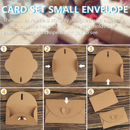 100pcs Vintage Kraft Wedding Envelopes Greeting Cards DIY Invitations Pack