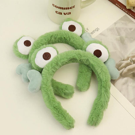 Cute Frog Makeup Hair Band Side Elastic Hair Band Girls Hair Band Decoration - Aimall