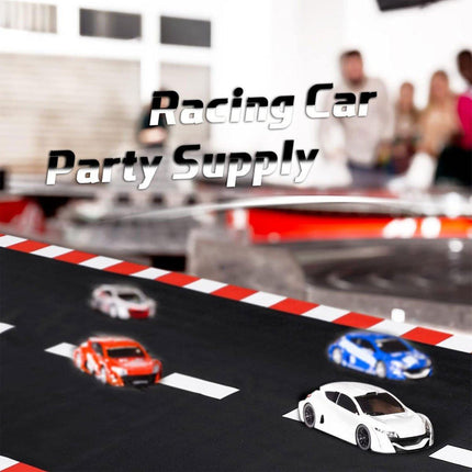 4pcs Black White Racing Runway Party Decor Fabric Race Track Background Material
