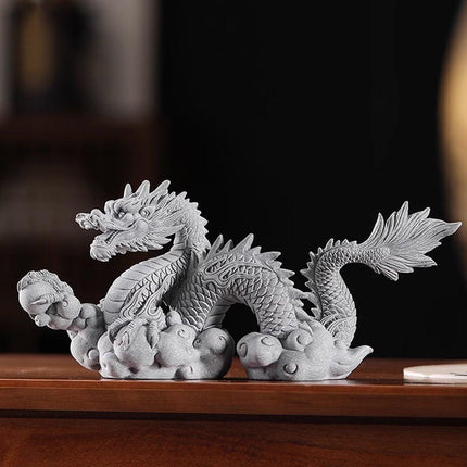Imitation Lapis Lazuli Dragon Ornament Garden Fish Tank Aquascape Chinese Decor