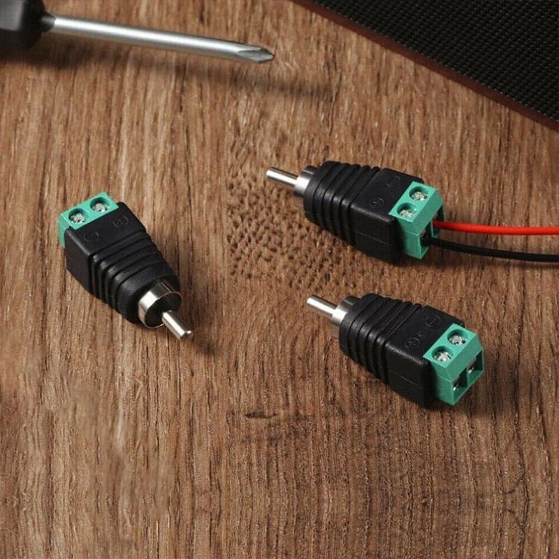2/4 Pair Speaker Wire cable to female & male RCA Adapter Connector Jack Plug LED - Aimall