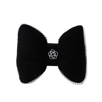 Black Bowknot Neck Pillow Plush Bow Tie Soft Plush Car Headrest Waist Support