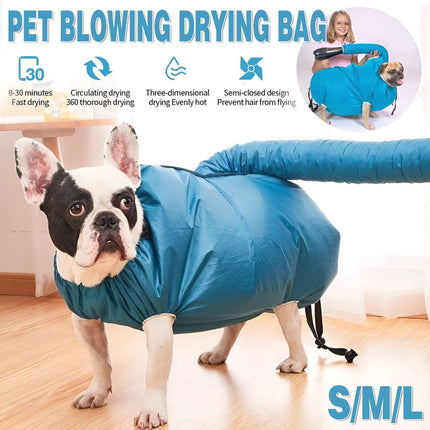 Pet Dog Cat Grooming Blower Hair Dryer Drying Bag Dry Cleaning Bathing Folding - Aimall