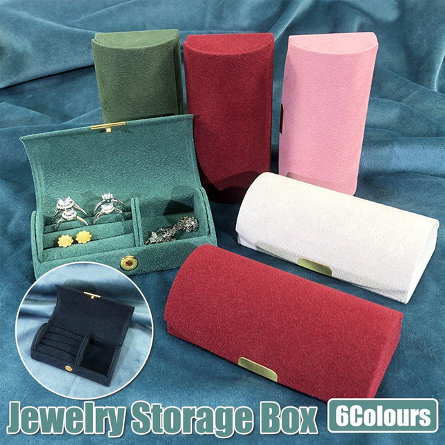 Compact Travel Jewelry Organizer Storage Box for Rings Earrings Necklace Case