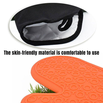 2pcs Insulated Oven Mitts Heat Resistant Gloves for Kitchen Household Use
