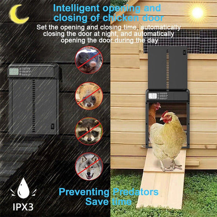 Automatic Induction Electric Stainless Steel Coop Door Intelligent Timer Control