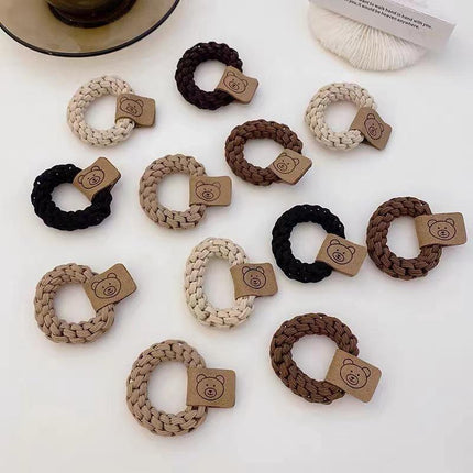 Mixed Color Braided Hair Ties Rope Elastic Rubber Bands Women's Hair - Aimall