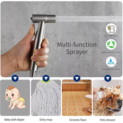 Stainless Steel Handheld Bidet Toilet Spray Shower Shattaf Diverter Kit