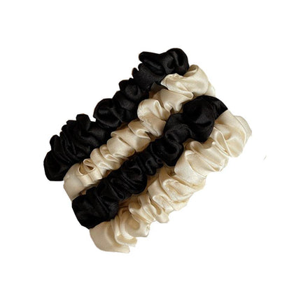 4Pcs/Set Silk Satin Small Scrunchies Ponytail Hair Ties Hair Rope Rubber Bands - Aimall