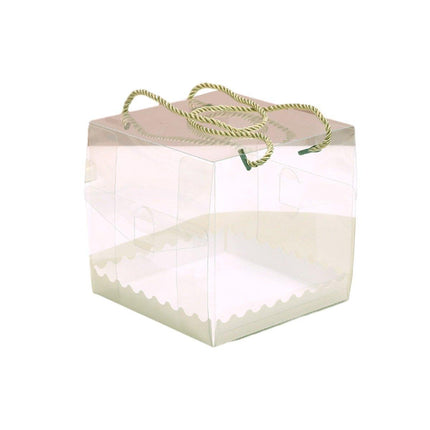 25pcs Rectangular Transparent Cake Roll Packing Box Portable Swiss Pastry Box
