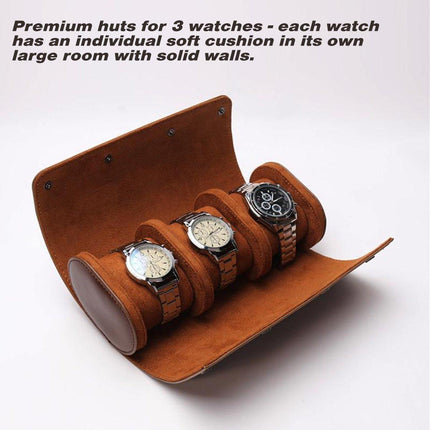 Three Compartment Watch Box Organizer Display Case for Watches Jewelry Storag